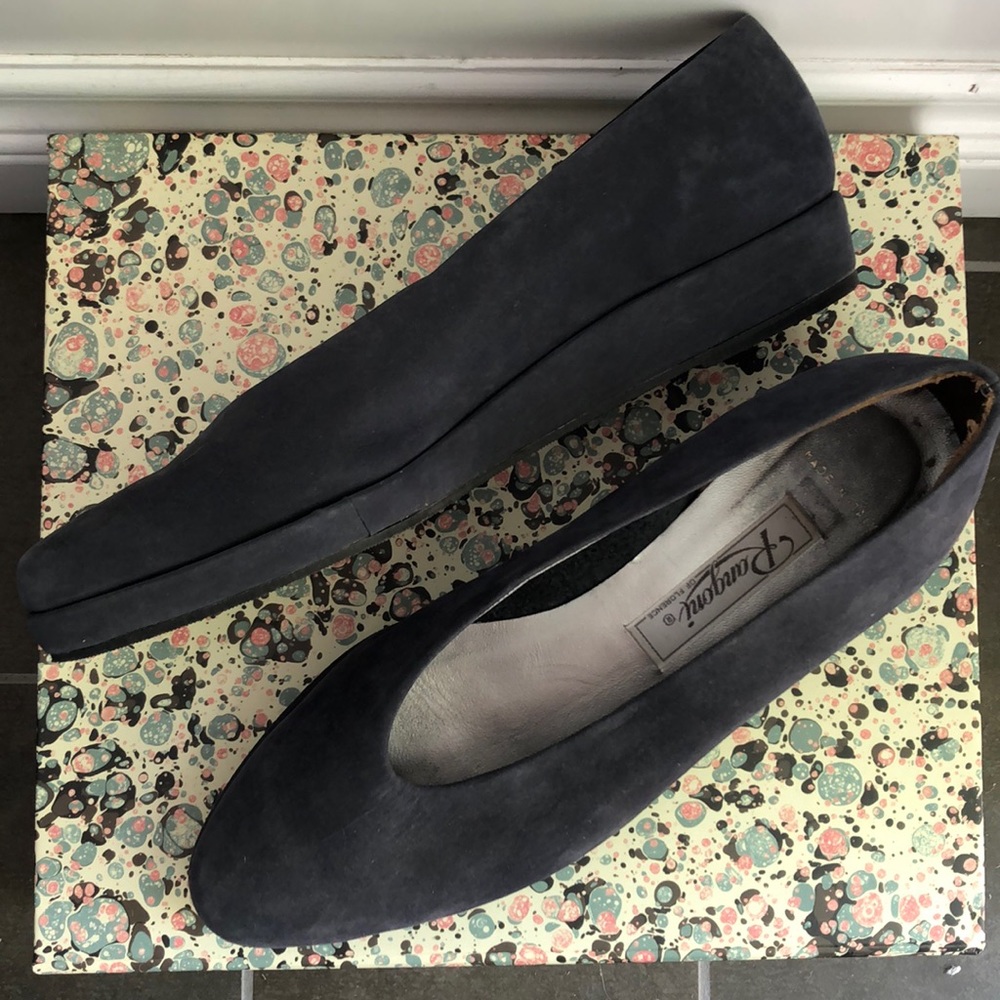 Italian Blue Suede Flats